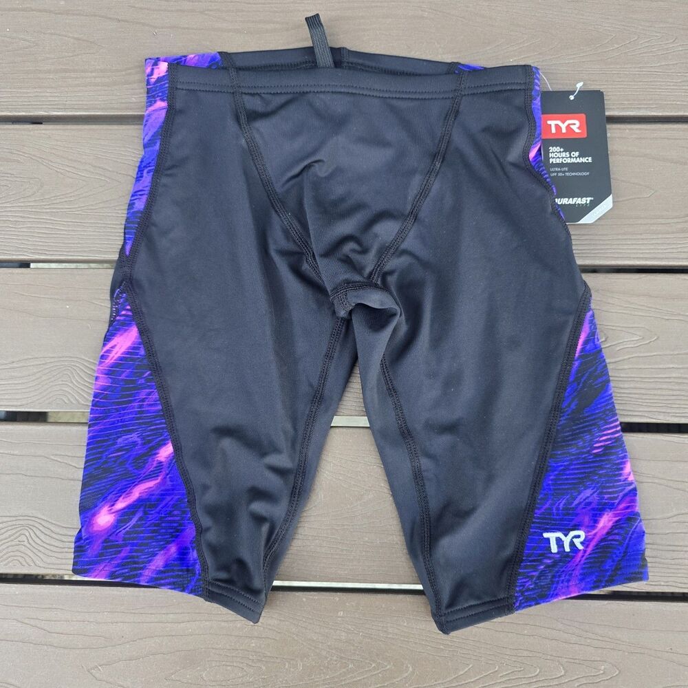 TYR Youth Boy's Durafast Lite Cadance Purple/Black Blade Jammer Sz 26 NEW